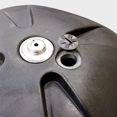 zoom embase structure arche publicitaire