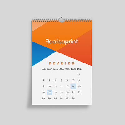 impression calendrier mural spirale