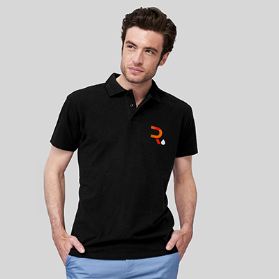 Polo personnalisé homme golfer noir